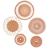 Bothyi - Decoración De Pared, Arte Decorativo Tejido De Ratán Para Pared, Para Hotel, Comedor, Restaurante, 5 Piezas