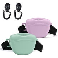 Xusx111 - Bolsa De Tratamiento De Perro De Silicona Actualizada Con Pulsador De Entrenamiento, Sellado Más Estricto Para Prevenir El Derrame De Alimentos, Bolsa De Tratamiento De Capacidad Con Cinturón 2Pcs