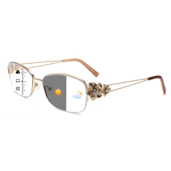 Lentes de Lectura touk Fotocromáticos Multifocales +3.0 Dorados