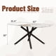 thumbnail image 3 of 63"x35.4" Luxurious White Marble-Patterned Tempered Glass Dining Table.Single Fork Black Metal Table Legs.Tempered Glass Table Top,Black Metal Leg.Make it Adaptable To Various Styles.W1151S03299, 3 of 3