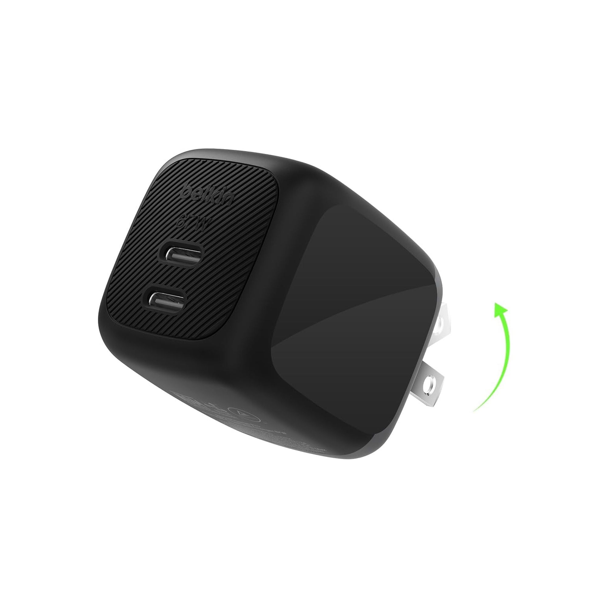 Cargador Belkin De 2 Puertos Usb C, 67 W, Gan, Doble Puerto Para Macbook