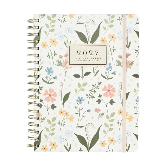 Planificador Fringe 2027 – 17 meses – Cubierta de Cuento con Motivos Florales