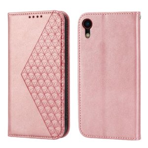 Funda Flip Foxdock Para Iphone Xr , Estilo Billetera Con Diseño Rombo, Correa De Mano Y Soporte, Uso Diario