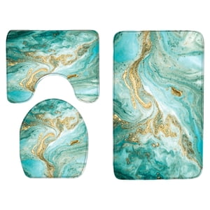 Bothyi - Juego De Inodoro De Tres Piezas Alfombras De Baño Suaves Y Cómodas Alfombra De Piso De Inodoro Verde