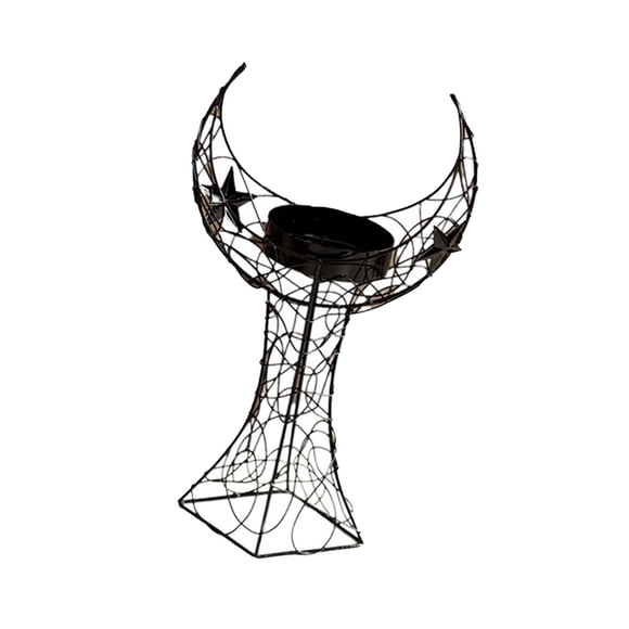 Candelador Crescent Tower Candelera De Metal Para El Escritorio De Cumpleaños Decorativo Negro