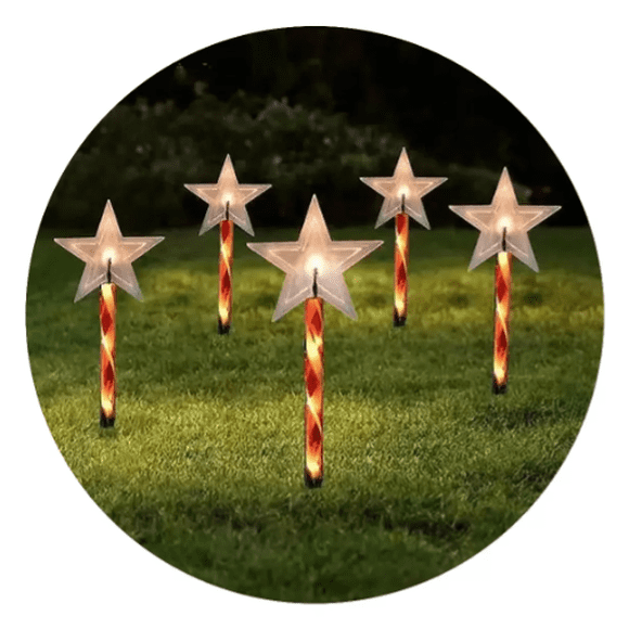 Pack 5 Estacas de Navidad Decoracion de Pascua Estaca Solar de Estrella