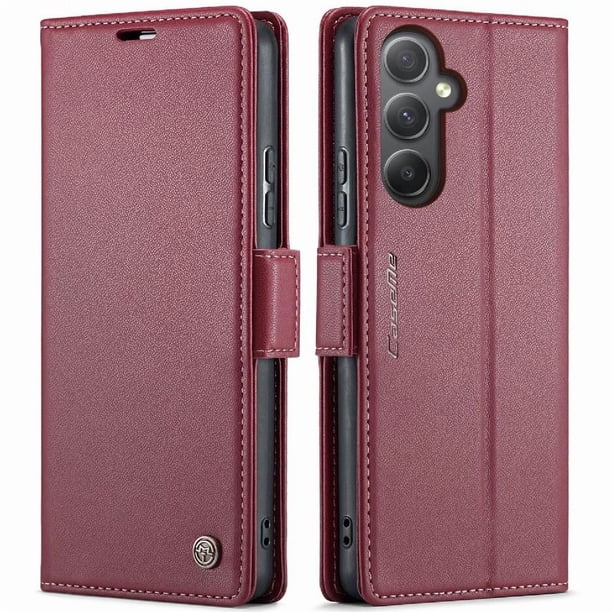 CaseMe tipo cartera Samsung Galaxy A34 5G con cierre magnético, RFID, tarjetero, soporte, carga inalámbrica