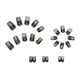 thumbnail image 2 of 24pcs Black Press On Nails Medium Square Fake Nails Glossy Full Cover Glitter Aurora Sequins False Nails With Glue Sticker And Nails File For Women Girls, 2 of 2