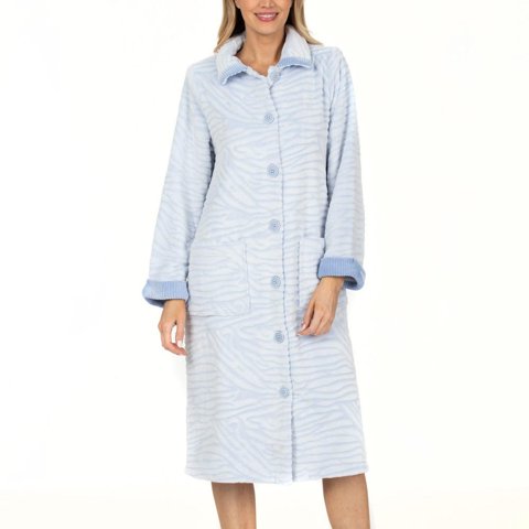 Lady Genny - Bata Larga Polar Abotonada