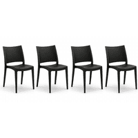 Moboi - Pack 4 Sillas Murcia Minimalista Para Comedor O Restaurante Negra