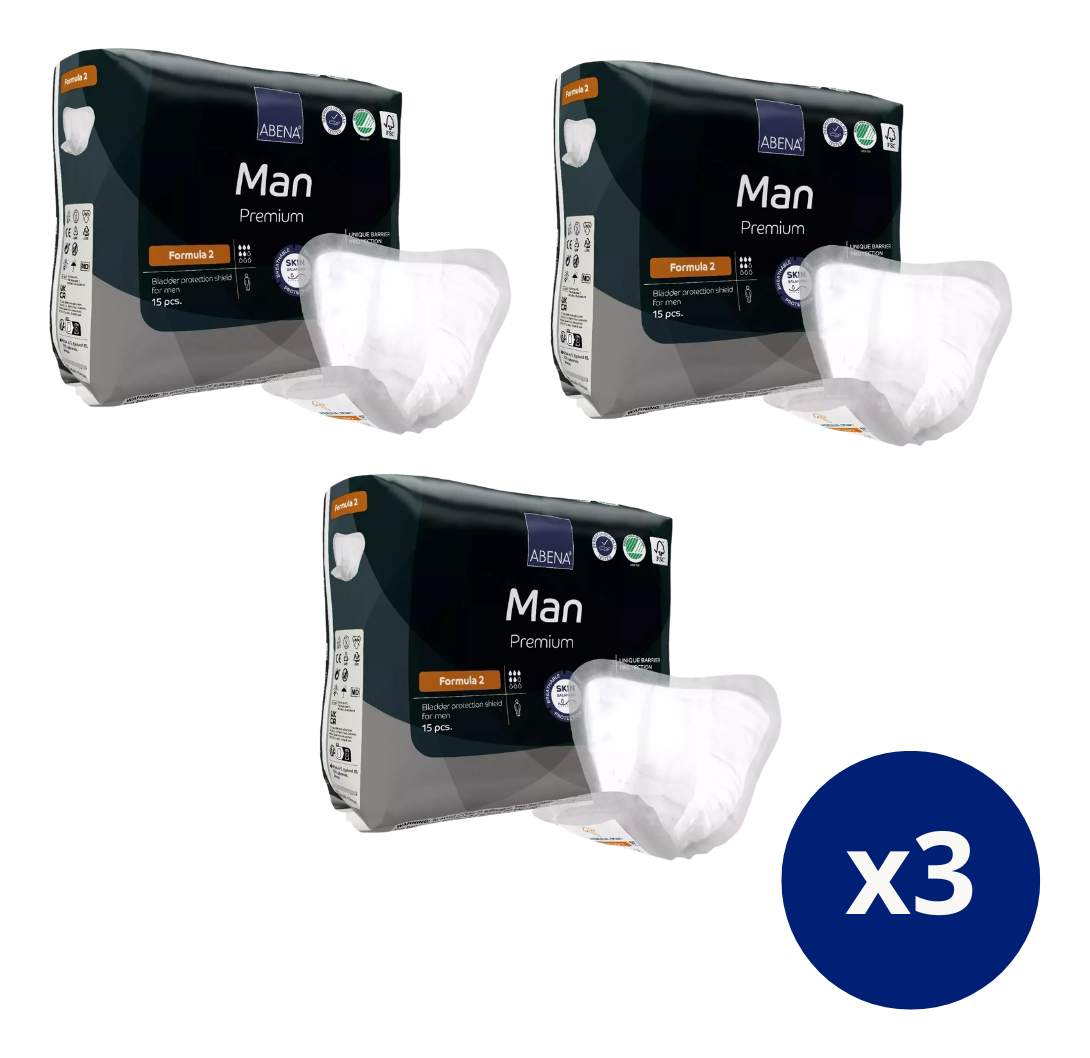 Apósito Incintinencia Masculino Abena Man Formula 2 - Pack X 3 Unidades