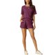 thumbnail image 1 of INSPIRE CHIC Conjunto de salón de punto waffle para mujer, pijama de manga corta con bolsillos, mezcla de algodón suave para primavera verano M Rojo oscuro, 1 of 6