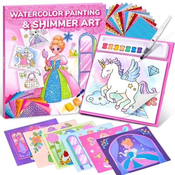 Libro para colorear JoyCat Pintura de agua y Arte con brillo
