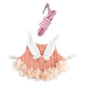 Ioensy - Conjunto De Correa Y Arnés De Chaleco De Conejo, Disfraz De Mascota Suave, Animal Pequeño, Hurón, Naranja M