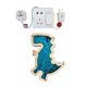 thumbnail image 4 of 2 Piezas Tablero De Actividades Pieza De Accesorio Piezas De Tablero Sensorial Ni?os Dinosaurio De Viaje Azul, 4 of 5
