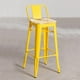 thumbnail image 1 of Taburete Tolix Industriales Amarillo (asiento de Madera Clara 77cms), 1 of 1