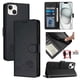 thumbnail image 1 of Funda tipo cartera FOXDOCK para iPhone 15 Plus con soporte, ranuras, RFID, diseño de gato, 1 of 5