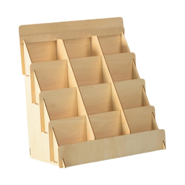 Expositor De Tarjetas De Felicitación De Madera Portátil De 4 Niveles Para Folletos Y Tarjetas