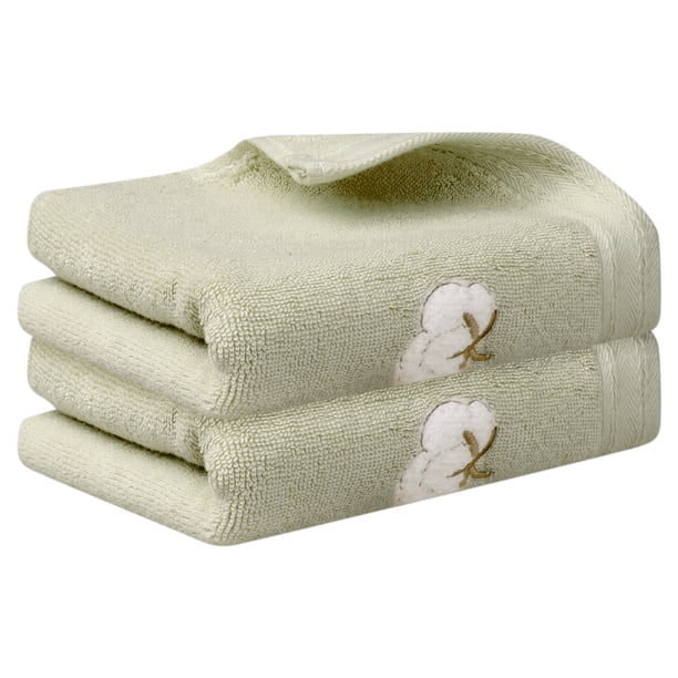REGALWOVEN Toallas de Mano de Algodón de 2 Piezas, Toallas de Mano Cómodas y Ligeras para Baño, Cocina Caqui 14" x 28"