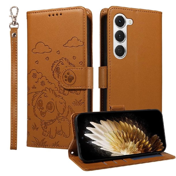 Funda Billetera FOXDOCK Compatible con Tecno Spark 40 Pro 4G, Diseño Perrito Tierno, Ranuras para Tarjetas y Soporte Plegable