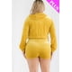 thumbnail image 4 of Conjunto De Sudadera Con Capucha Chaqueta Y Shorts De Terciopelo De Manga Larga Suaves Con Cremallera Color Mostaza (para Mujer), 4 of 5