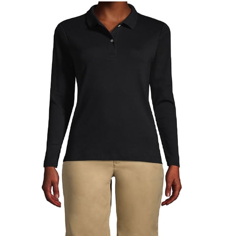 90 Grados - Polera Pique Mujer Manga Larga Negro Protección Uv