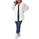 thumbnail image 2 of Agnes Orinda Cárdigan Ligero de Talla Grande para Mujer de Crochet Tejido con Encaje Hueco de Manga Larga Casual Abierto al Frente Suéter 3X Blanco, 2 of 4