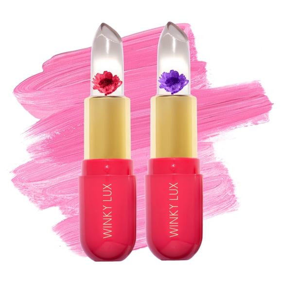 Bálsamo Labial Winky Lux Dúo Flor con Cambio de Color por pH