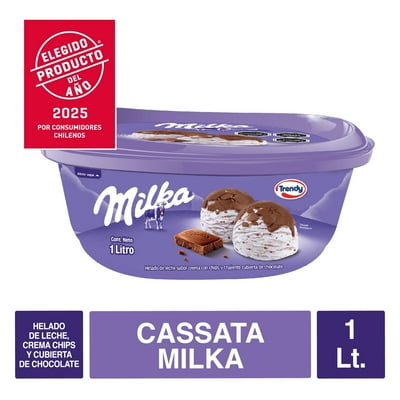 Helado De Leche Sabor Crema Chips Cubierto En Chocolate Milka Cassata 1 L Trendy