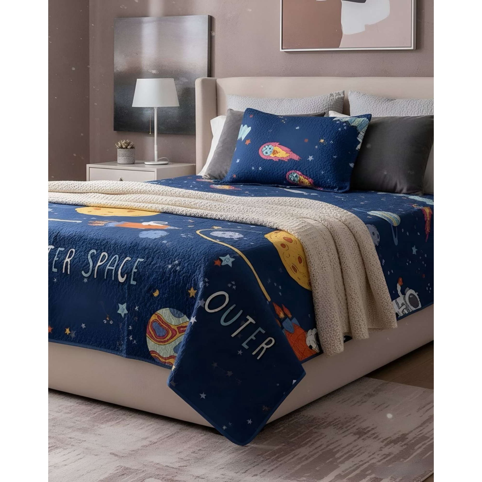 Mylhogar - Juego De Cubrecama Mas Sabana Niña Niño Infantil Plaza Y Media