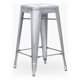 thumbnail image 2 of Taburete Piso Medio 67 cm Metal Plateado Estilo Industrial Apilable, 2 of 5