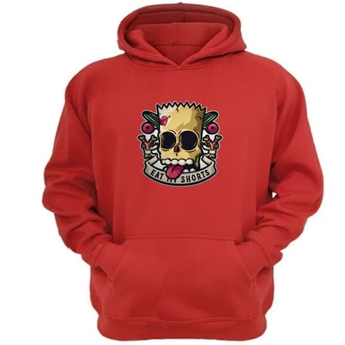 Genérico - Polerón Canguro Eat My Shorts Rojo Talla M Unisex