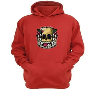 Genérico - Polerón Canguro Eat My Shorts Rojo Talla S Unisex