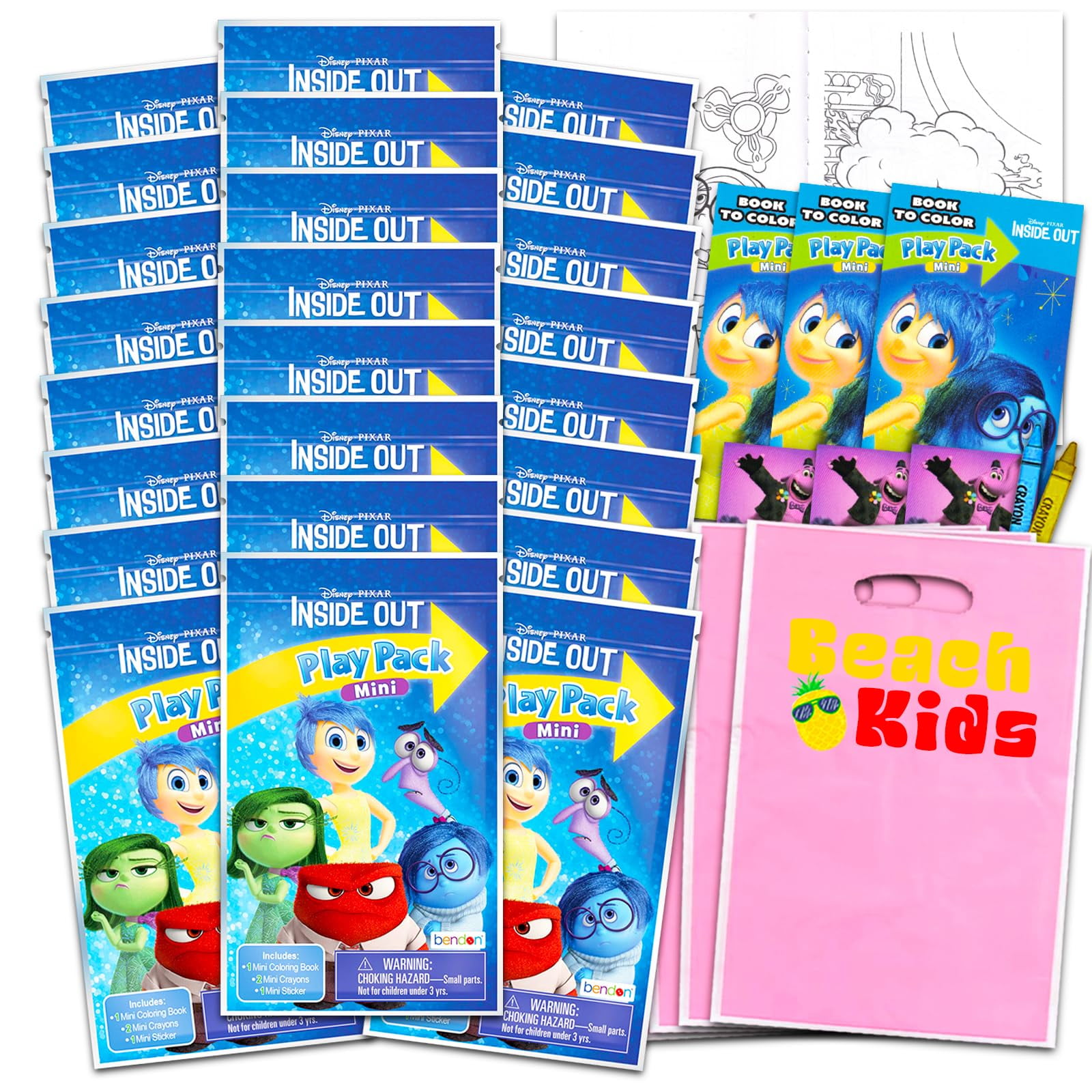 Set De Obsequios Para Fiestas Disney Inside Out Con 24 Minipaquetes De Juegos Para Niños