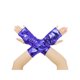thumbnail image 1 of INSPIRE CHIC Guantes cortos sin dedos metálicos brillantes para mujer, calentadores de brazos brillantes para cosplay de Halloween, 1 par, azul, talla única, 1 of 6