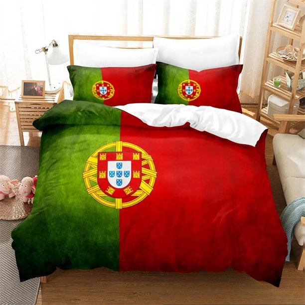 Portugal Flag Bedding SetDuvet Cover Comforter Bed Set Quilt Cover Pillowcase Boys Girls Adults