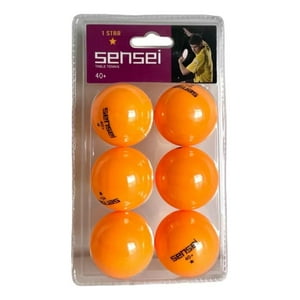 Set 6 Pelotas Ping Pong 1 Estrellas Sensei® - Tenis De Mesa