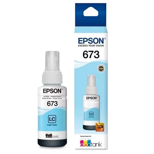 Epson - Botella De Tinta Modelo 673 / T673520 Color Cyan Claro