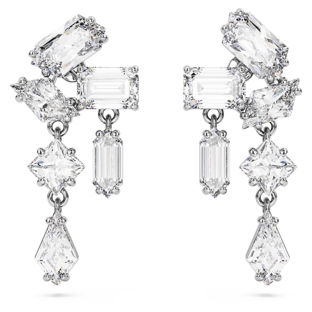 Pendientes Swarovski Mesmera Drop pequeños con piedras transparentes de talla mixta