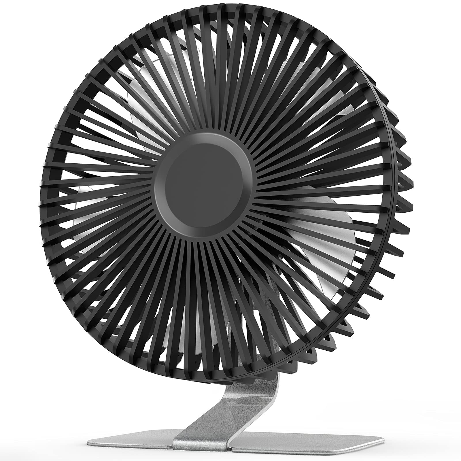 Ventilador De Escritorio Slenpet Usb De 15 Cm, 4 Velocidades, Ajustable Con Inclinación, Plateado