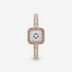 thumbnail image 2 of Anillo Pandora Halo Cuadrado Brillante Oro Rosa 14k Talla 5, 2 of 7
