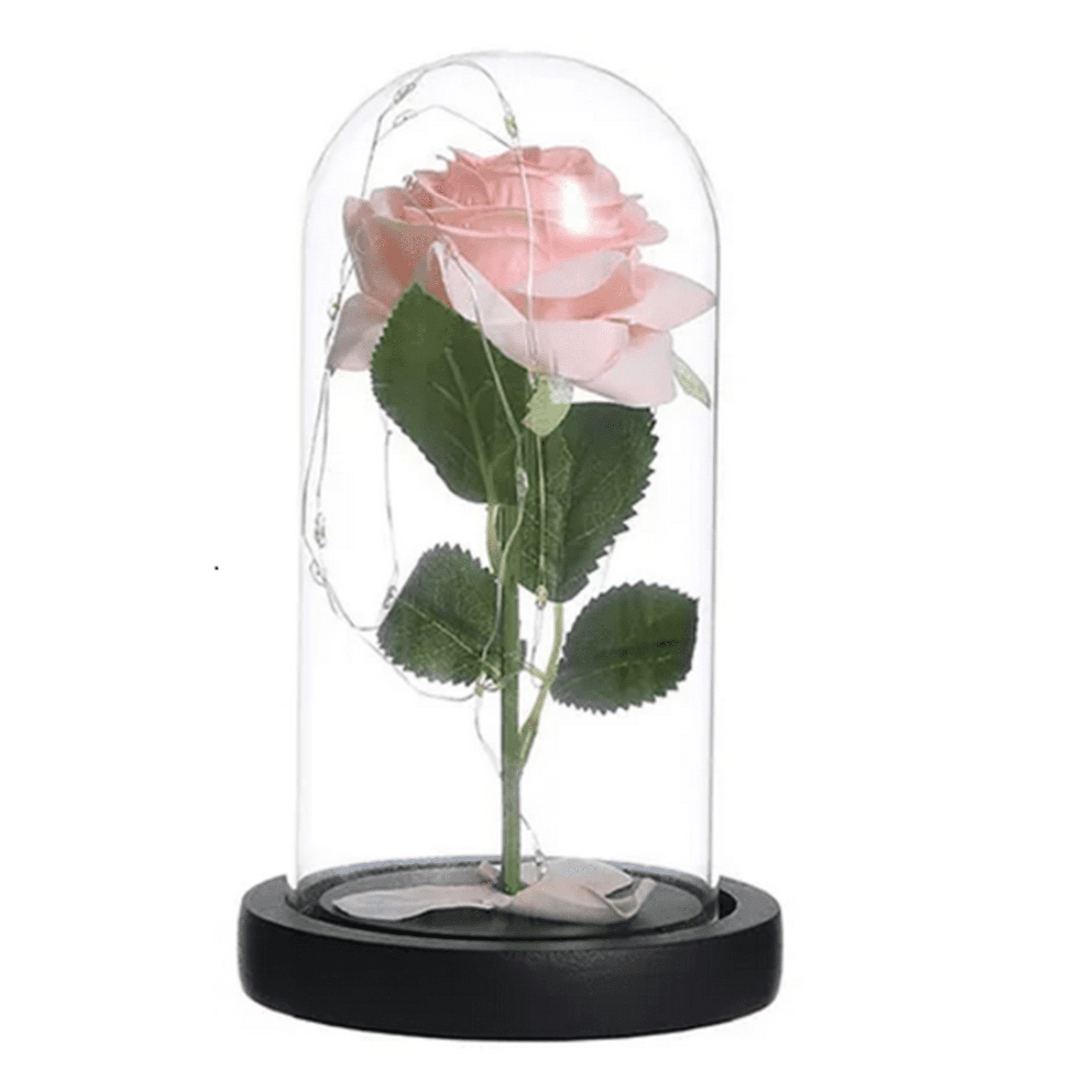 Genérico - Cúpula Vidrio Rosa Eterna Con Luces Led
