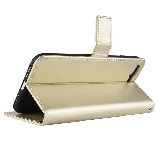 Funda tipo libro para iPhone 8 Plus/7 Plus, cartera todo‑en‑uno, funda multifuncional con tarjetero y correa de muñeca desmontable