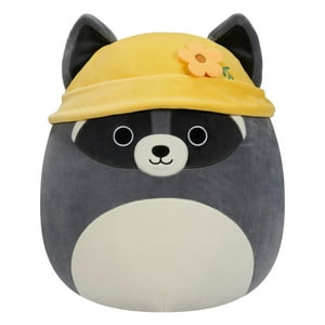 Mapache De Peluche Squishmallows Original Rocky Grey De 35 Cm Con Sombrero