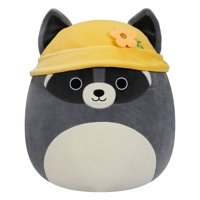 Mapache De Peluche Squishmallows Original Rocky Grey De 35 Cm Con Sombrero