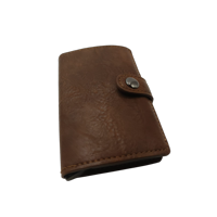 Pios - Billetera Y Tarjetero Rfid Anti-Clonación Con Clip De Cierre Café Claro