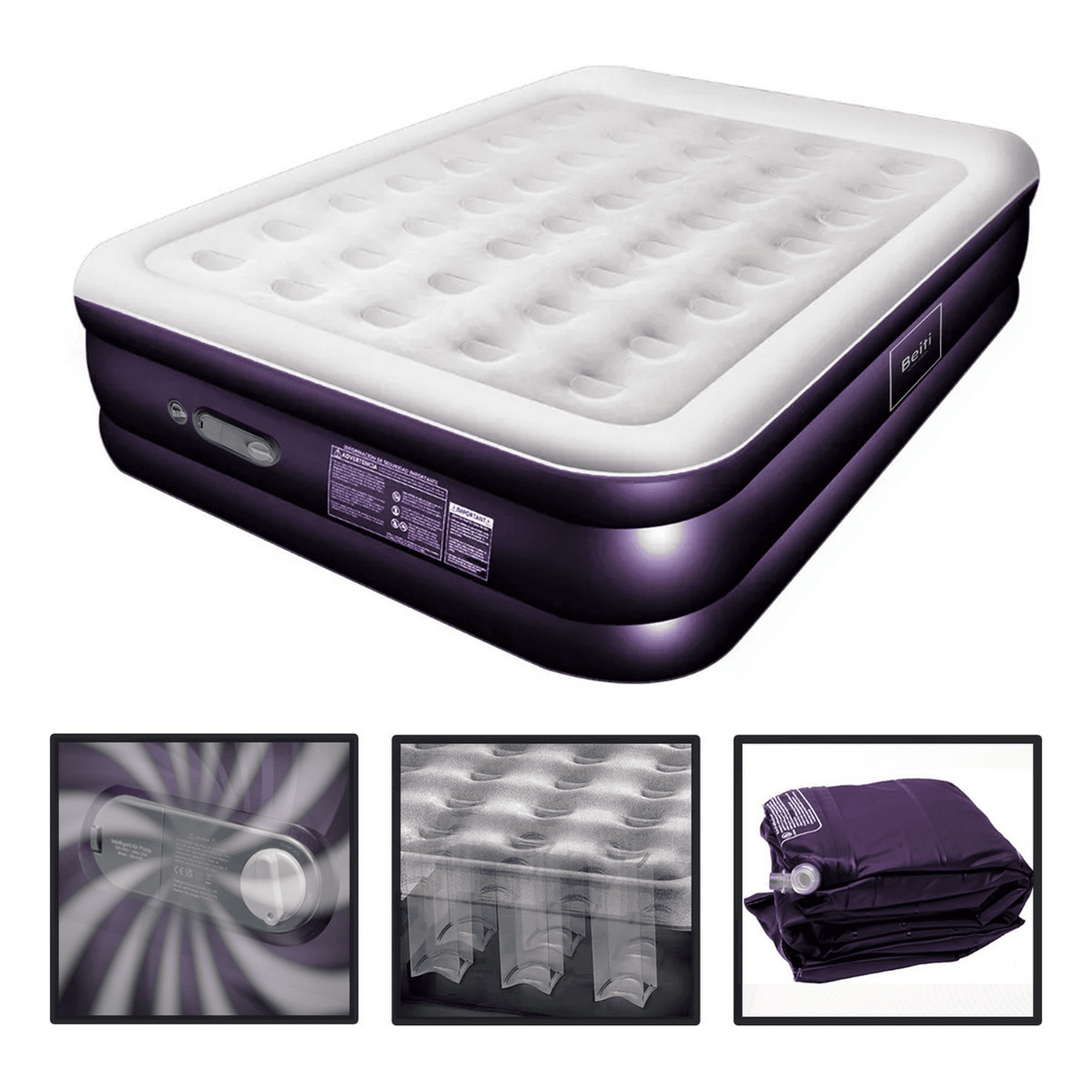 Genérico - Colchon Inflable Electrico Camping Glamping 2 Plaza 45cm