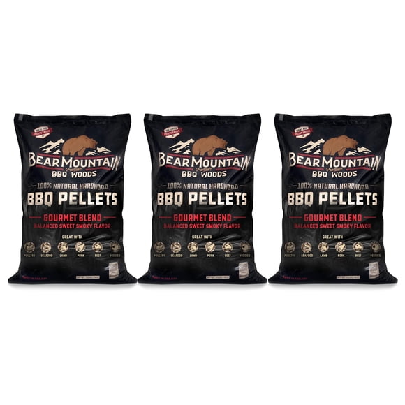 Pellets para Ahumador BBQ Bear Mountain FK99 Mezcla Gourmet 9 kg (Paquete de 3)
