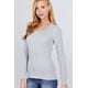 thumbnail image 2 of Saronite Camiseta Térmica Básica de Algodón Acanalado, Cuello en V, Manga Larga, Gris Jaspeado Claro (para Mujer), 2 of 4