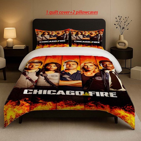 Heroes of Fire Chicago Pattern Bedding Set Soft and Comfortable Suitable for All Seasons